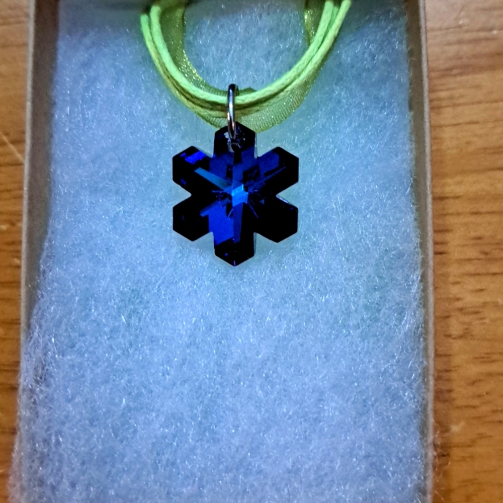 Island Blue Crystal Snowflake Necklace